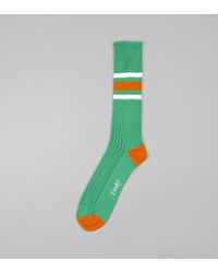 Drake's Green Striped Sport Socks