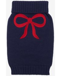 Draper James - Blue Embellished Bow Dog Sweater - Lyst