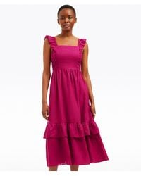 Draper James - Carrie Midi Dress In Raspberry Pink - Lyst