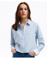 Draper James - Long Sleeve Cropped Button Down In Oxford Shirting - Lyst