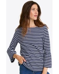Draper James - Corey Bell Sleeve Top In Navy Mariner Stripe - Lyst