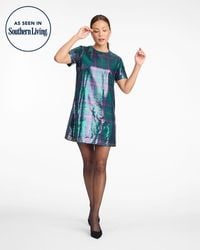 Draper James - Fable Mini Dress In Plaid Sequins - Lyst