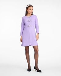 Draper James - Long-sleeve Sadie Shift Dress In Lilac - Lyst