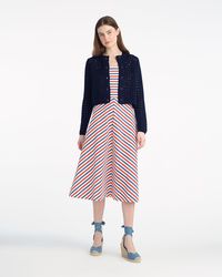 Draper James - Crochet Sweater Cardigan In Nassau Navy - Lyst