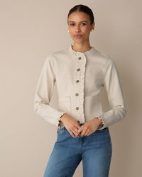 Draper James - Ruffle Jacket In Ecru - Lyst