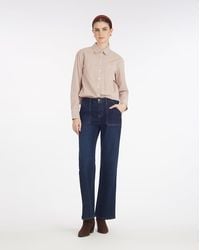 Draper James - Long-sleeve Button Down In Rust Stripe - Lyst