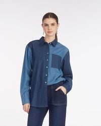 Draper James - Lynn Long Sleeve Top In Chambray - Lyst