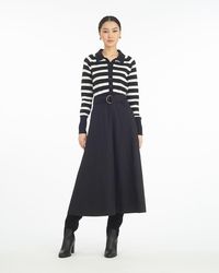 Draper James - Darcy Mixed Media Dress In Black Stripe - Lyst
