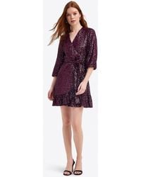 Draper James - Jordan Long-sleeve Wrap Dress In Sequins - Lyst