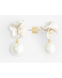 Draper James - Ruffle Flower Pearl Drop Earrings - Lyst
