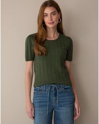 Draper James - Short-sleeve Sweater In Dark Green - Lyst