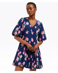 Draper James - Elaine V-neck Mini Dress In Magnolia Buds - Lyst