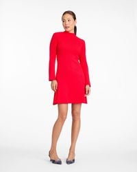 Draper James - Lennox Mockneck Ribbed Knit Dress In Red - Lyst