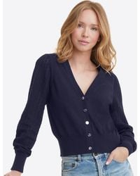 Draper James - Button Front Cardigan In Navy - Lyst