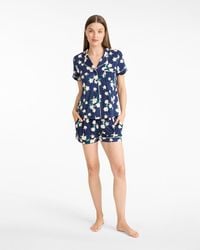 Draper James - Sara Pajama Set In Navy Magnolia - Lyst