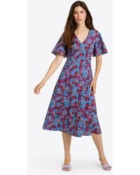 Draper James - Vivienne Love Circle Midi Dress In Stretch Poplin - Lyst