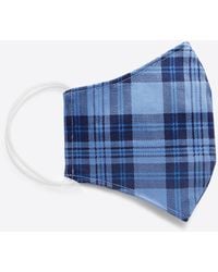 Draper James Face Mask In Midnight Plaid - Blue