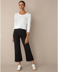 Draper James - 5-pocket Wide Leg Crop In Black Denim - Lyst