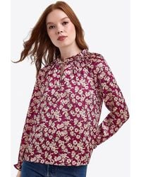Draper James - Long Sleeve Top In Hammered Satin - Lyst