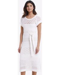 Draper James - Crochet Midi Dress In White - Lyst