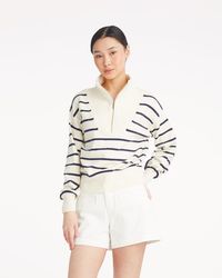 Draper James - Striped Quarter Zip Sweater In Mariner Stripe - Lyst