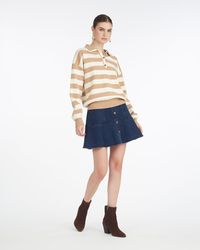 Draper James - Double Johnny Collar Rugby Stripe Pullover - Lyst