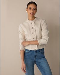Draper James - Ruffle Jacket In Ecru - Lyst