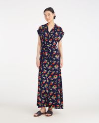 Draper James - Devin V-neck Midi Dress In Cherry Blossom - Lyst