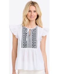 Draper James - Ana Top In Embroidered Cotton - Lyst
