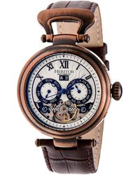 Heritor - Crocodile Ganzi Semi-Skeleton Leather-Band Watch - Lyst