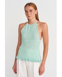 Dilvin - Slim Fit Halter-Neck Knit Blouse - Lyst
