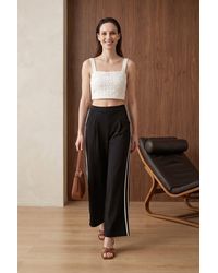 My Fashion - High-Waist Pleated Wide-Leg Trousers - Lyst