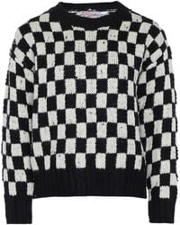 myMo - Pullover Frauen Weiss Schwarz Kariert - Lyst