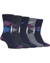 Farah - 5 Pack Thin Breathable Classic Argyle Patterned Soft Top Cotton Dress Socks - Lyst