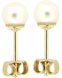 Orolino - Ohrringe 585 Mit Weißen Perlen 5,5-6Mm Rund - Lyst