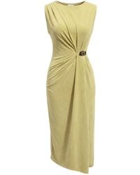 MixRay - Fitted Midi Dress With Crew Neck - Lyst
