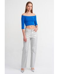 Dilvin - Off-Shoulder Crop Blouse - Lyst