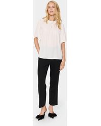 Saint Tropez - Blouse Met Korte Mouwen Loose Fit Ice - Lyst