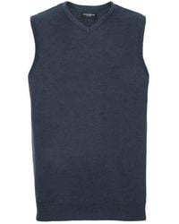 Russell - Collection Knitted V Neck Sleeveless Sweatshirt (French) - Lyst