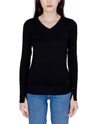 Guess - V-Hals Gebreide Trui Lange Mouwen Pullover - Lyst