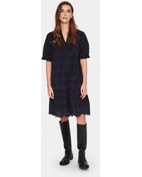 Saint Tropez - Jurk Regular Fit Night Sky Dark Blue - Lyst