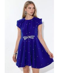 Msn-Collection - A-Line Mini Dress With Sequins - Lyst