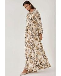 Hiccup - Floral Print Long Sleeve Viscose Maxi Dress - Lyst