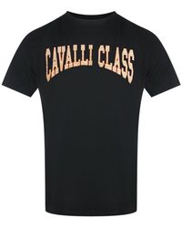 Roberto Cavalli - Varsity Logo T-Shirt Cotton - Lyst