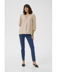 Kaffe - Langarm-Bluse Regular Fit Feather Cc - Lyst
