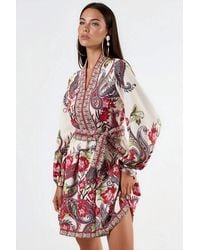 Msn-Collection - Patterned A-Line Mini Dress - Lyst