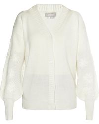 Usha - Gebreid Vest Wolwit - Lyst