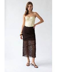 MixRay - High Waist Lace Midi Skirt - Lyst