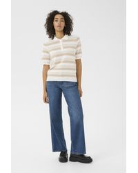 Kaffe - Strickpullover Regular Fit Cream - Lyst