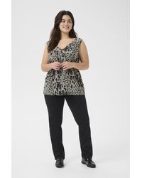 Kaffe - Mouwloos Shirt Regular Fit Moonstruck / Black Animal - Lyst